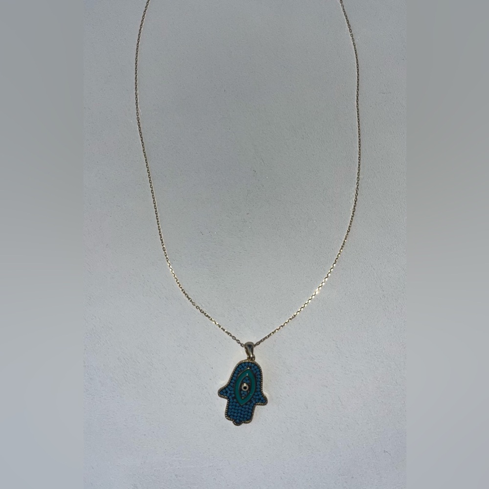 Hamsa Necklace Sterling Silver - image 6